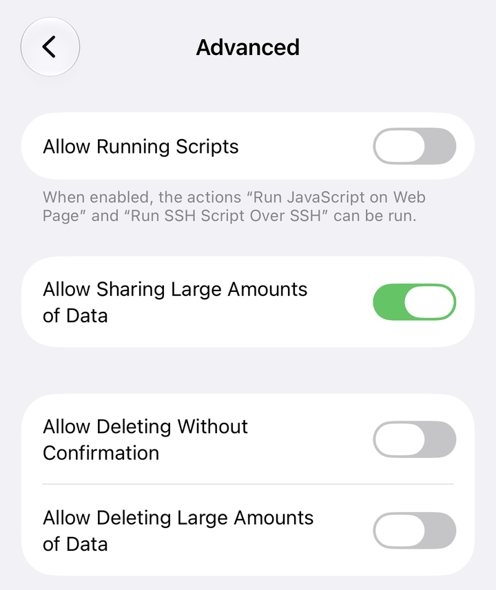 Fix: allow sharing large amounts of data